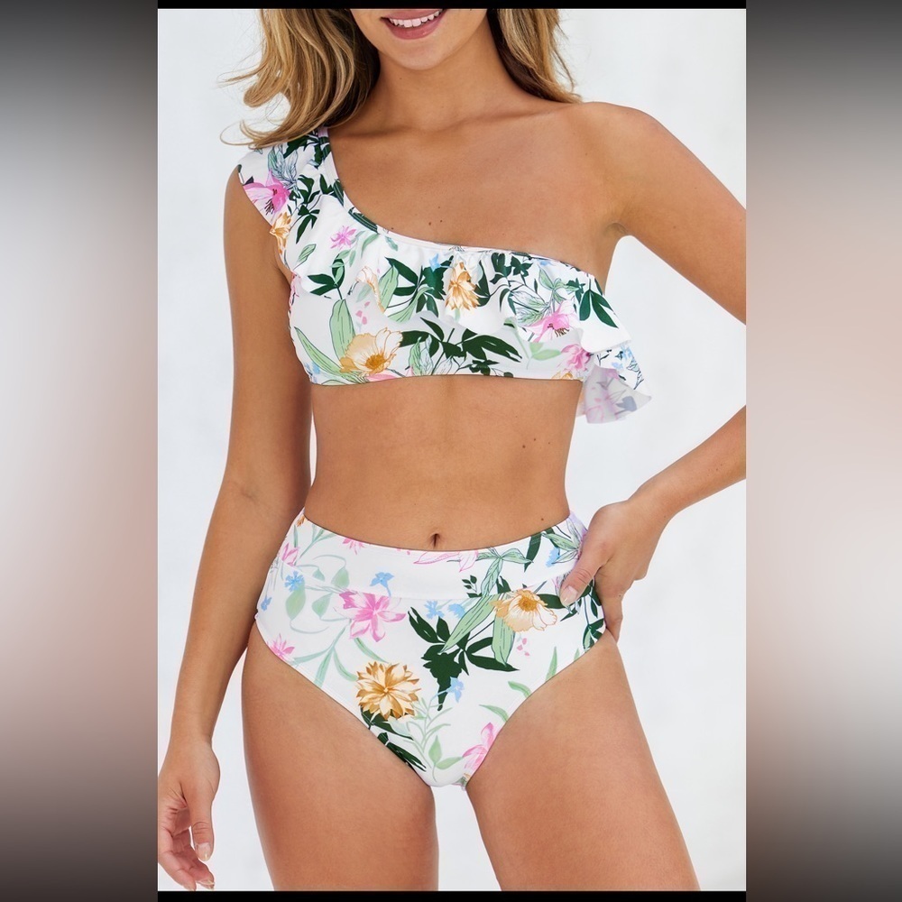 CUPSHE bikini off shoulder floral